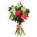 Bouquet of roses and alstroemerias with greenery. Saratov