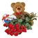 red roses with teddy and chocolates. Saratov